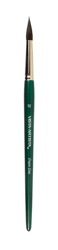 Кисть "Green Line" "VISTA-ARTISTA" 90211-12 имитация белки круглая 3 шт короткая ручка №12