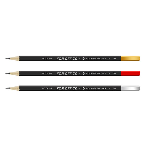 "ВКФ" "For Office" FS01-12Д Карандаш графитный черный матовый с дипом заточенный ТМ (HB) 12 шт.