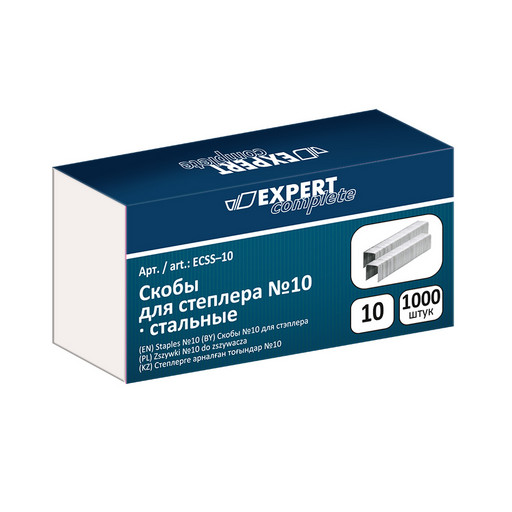 "Expert Complete" Скобы для степлера, оцинкованные № 10 ECSS-10 1000 шт. 10 шт. .