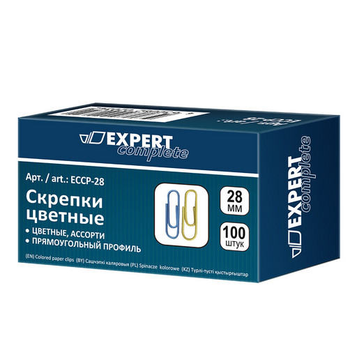 "Expert Complete" Скрепки цветные ECCP-28 28 мм 10 x 100 шт. ассорти