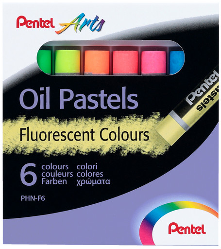 "Pentel" Пастель масляная флуоресцентная 6 цв. PHN-F6