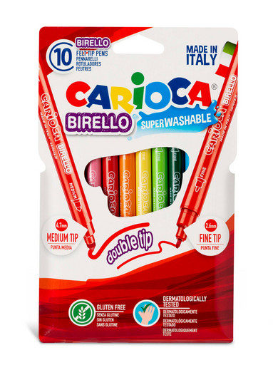 "Carioca" Фломастеры двусторонние Birello 10 цв 41438