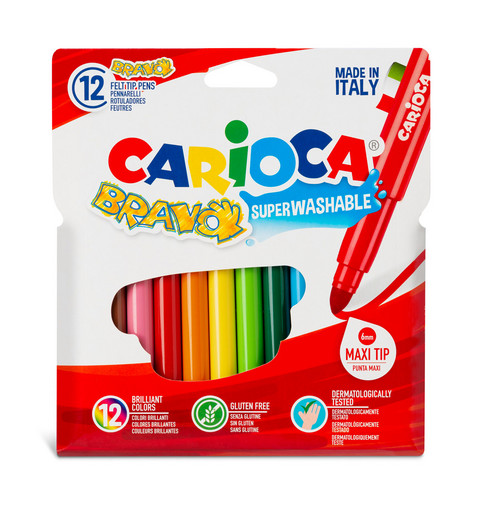 "Carioca" Фломастеры утолщенные Bravo 12 цв 42755