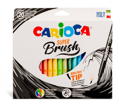 "Carioca" Фломастеры Super-brush, наконечник-кисть 20 цв 42968