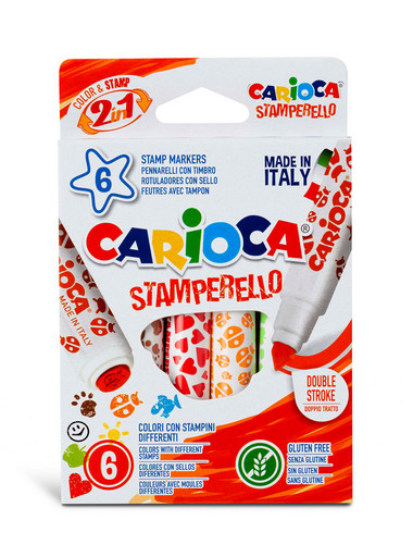 "Carioca" Фломастеры со штампами Stamperello 6 цв 42279