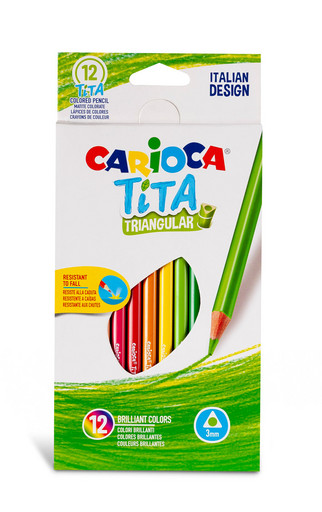 "Carioca" "Tita" Карандаши цветные пластиковые трехгранные заточенный 12 цв. 42786