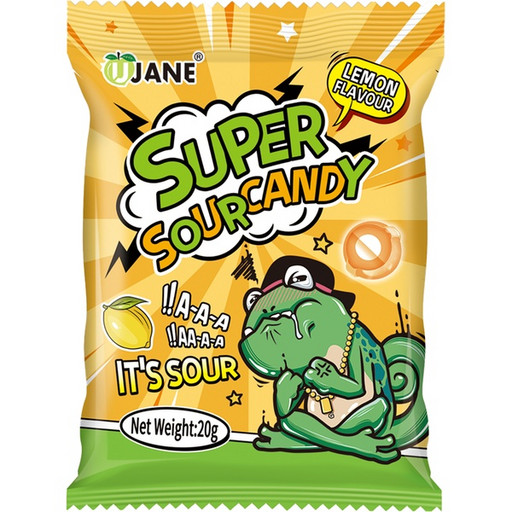 Леденцы кислые Sour Candy лимон, 20 г.