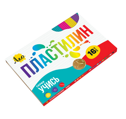 "Лео" "Учись" Пластилин классический LNMC-0116 320 г ( в картонной упаковке ) 16 цв. .