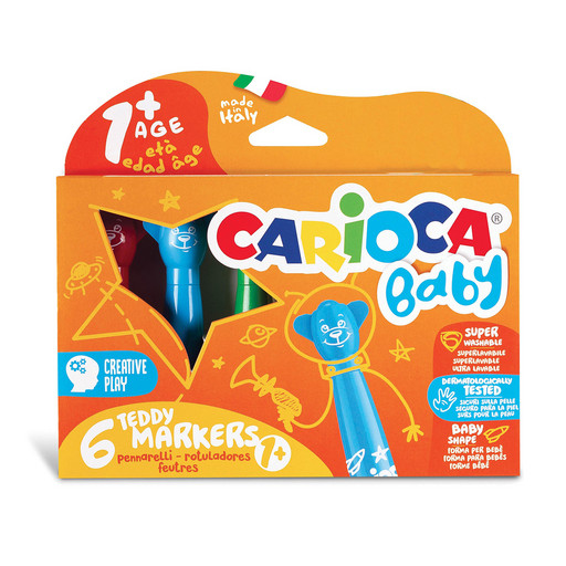 "Carioca" Baby Фломастеры Teddy Marker 6 цв 6 шт ассорти 42815