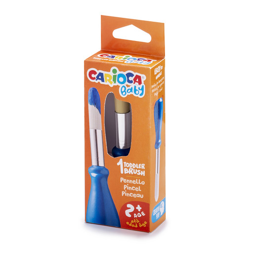 Кисть синтетика "Carioca" Кисть детская Baby Brush для рисования в картонной упаковке с европодвесом круглая короткая ручка синтетика 43172