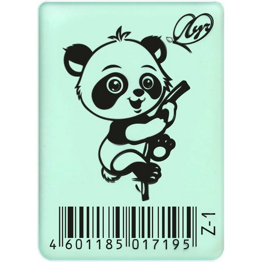 Ластик ЛУЧ Zoo Z1, TPR, прямоугольный, 35*25*8 мм, пастельный, зеленый