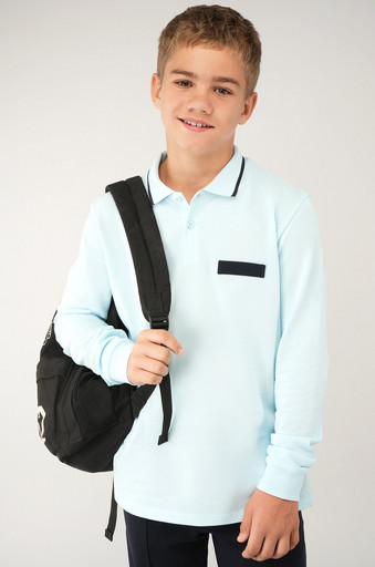 Рубашка-поло с длинным рукавом для мальчика Happyfox