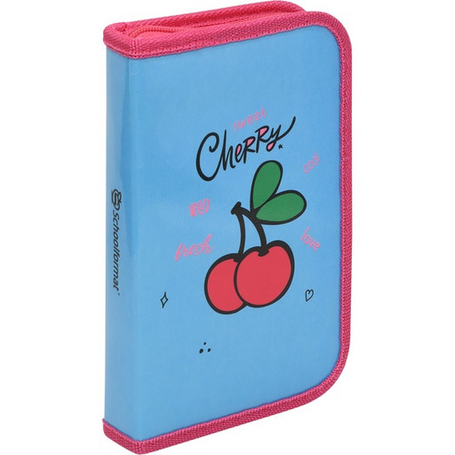 Пенал 1 отд., на молнии, 190*115*27 мм, текстиль, Schoolformat Cherries