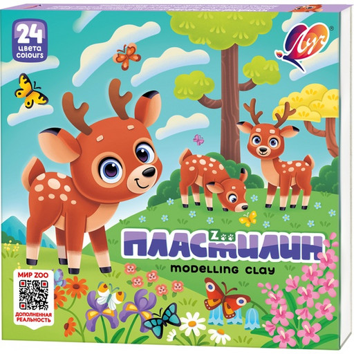 Пластилин классический ЛУЧ Zoo, 24 цвета, 360 г, картонная упаковка
