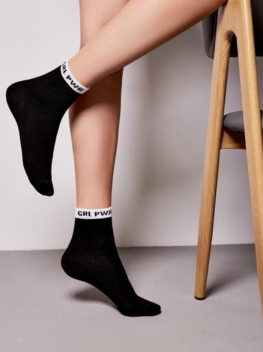 CONTE CLASSIC Хлопковые женские носки с рисунком «PWR GRL»