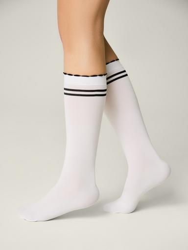 CONTE Гольфы с контрастными полосами из микрофибры LUCKY18 CONTE Гольфы с контрастными полосами из микрофибры LUCKY18