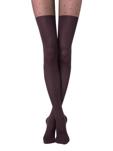 CONTE SENSATION Колготки женские в горошек с имитацией гольфинов3