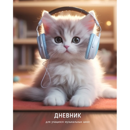 Дневник для музыкальной школы, А5, 48 л., 7БЦ, мат. лам., тисн. фольгой, Listoff Дизайн 2