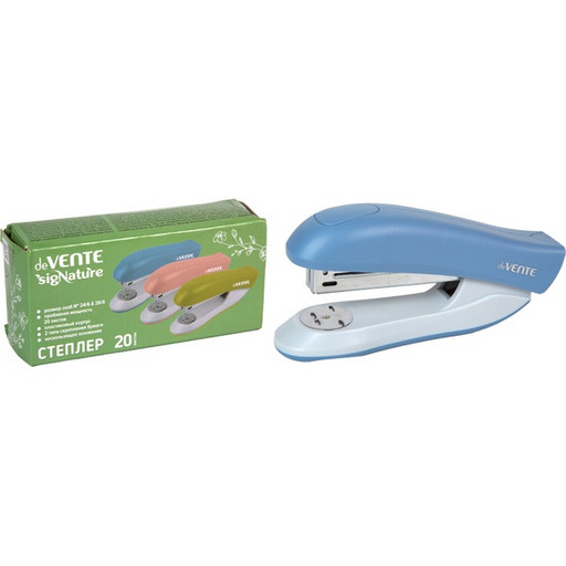 Степлер №24/6, до 20 л., 2 типа скрепления, пластик. корпус, deVENTE sigNATURE_сумеречный синий