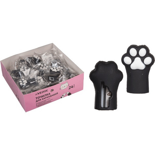 Точилка пластиковая, 1 отв., soft touch, deVENTE Cat Paw