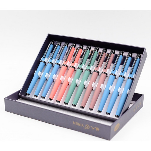 Ручка-роллер, синяя, Ø 0.7 мм, метал. корпус, soft touch, MAYLOTT Colorio_4 дизайна