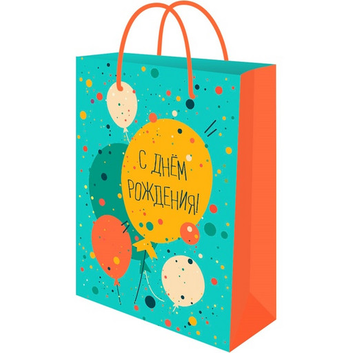 Пакет подарочный, 22*31*10 см, мел. бумага 128 г/м², глянц., Optima Воздушные шары