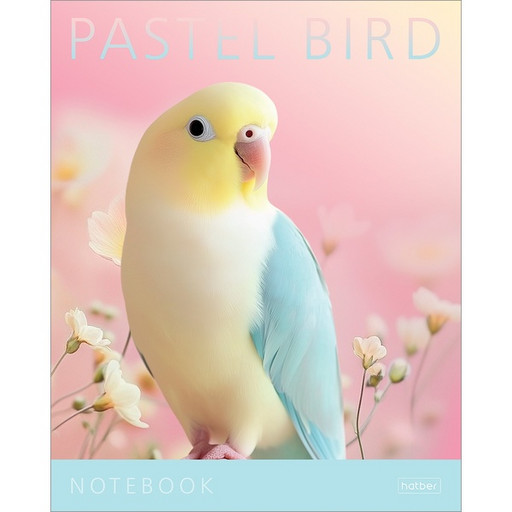 Тетрадь 96 л., клетка, 65 г/м², пластиковая обл., Hatber Pastel Animals_5 дизайнов