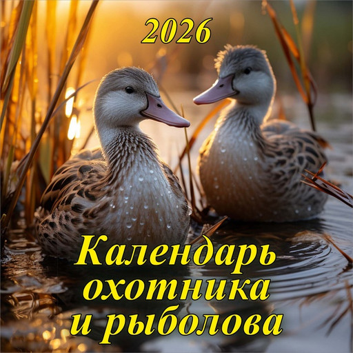 Календарь настенный перекидной 2026 г. (квартальный моно) Охотника и рыболова, 285*285 мм, на скобе