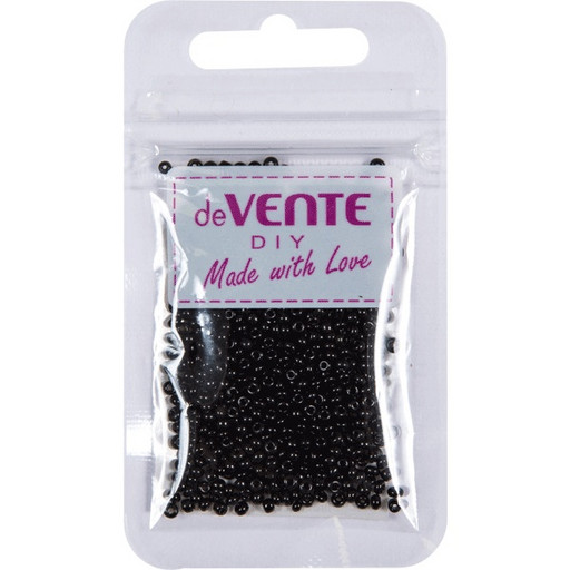Бисер круглый, 2 мм* 10 г, черный, матовый, непрозрачный, в п/п deVENTE Opaque