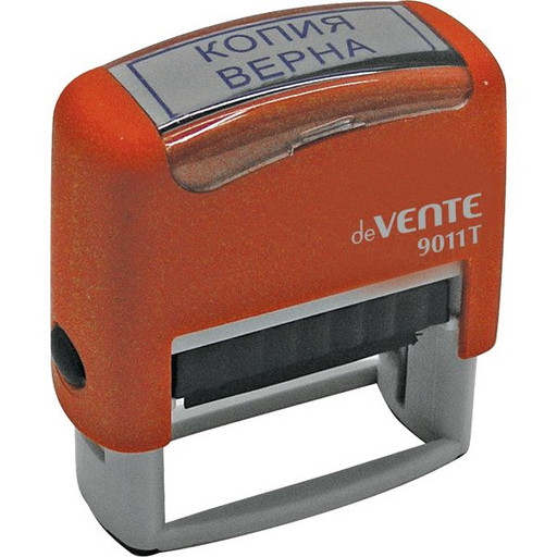Штамп текстовый "КОПИЯ ВЕРНА", автомат., оттиск 38*14 мм, пласт. корпус_красный, deVENTE 9011Т Штамп текстовый "КОПИЯ ВЕРНА", автомат., оттиск 38*14 мм, пласт. корпус_красный, deVENTE 9011Т