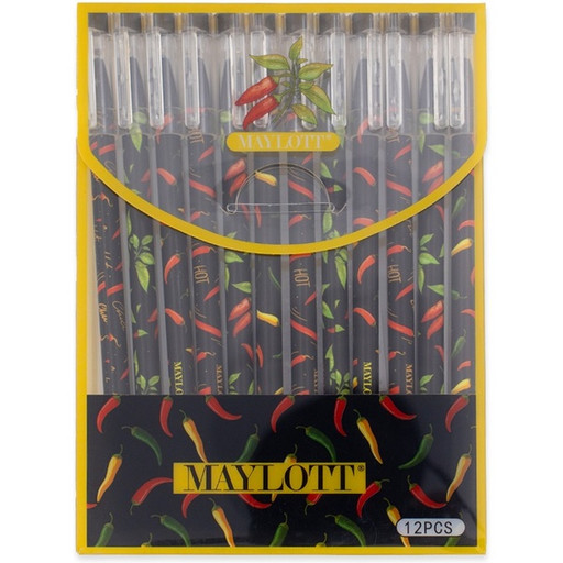 Ручка "пиши-стирай" гелевая, синяя, Ø 0.5 мм "игла", круглый корп., MAYLOTT Hot chili