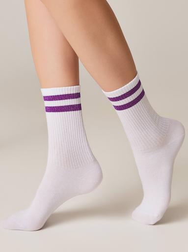 CONTE ACTIVE Хлопковые носки с яркими полосками из люрекса