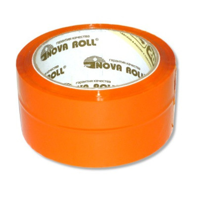 Лента клейкая упаковочная 48 мм * 66 м, BOPP 43 мкм, оранжевая, Nova Roll 204
