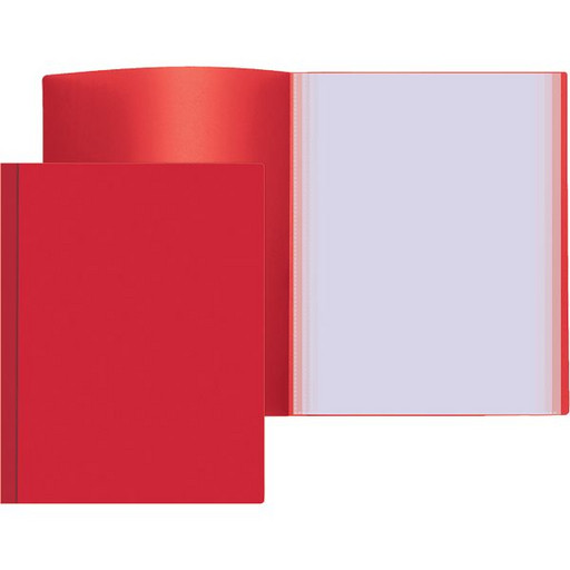 Папка с 20 файлами А4, 500/30 мкм, "песок", красная, Attomex