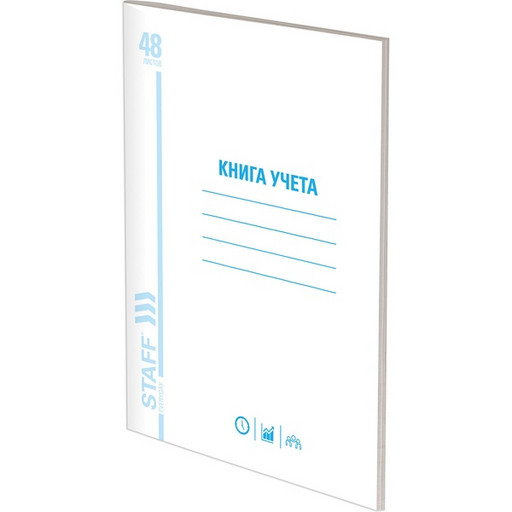 Книга учета 48л, пустографка, обложка из мелованного картона, блок офсет, А4 200*290 мм