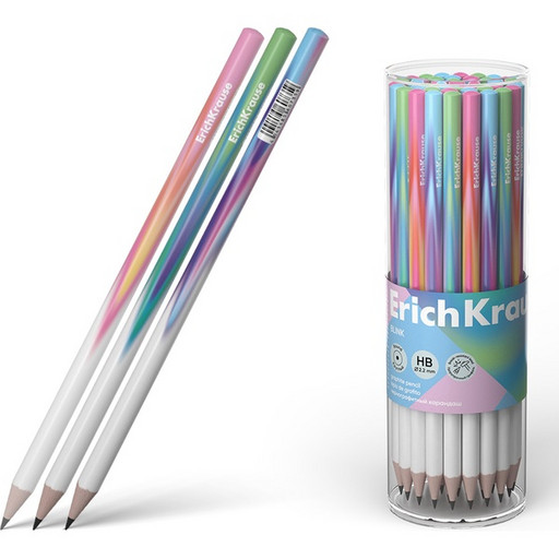 Карандаш чернографитный, HB, деревянный, круглый, ErichKrause Blink_3 дизайна