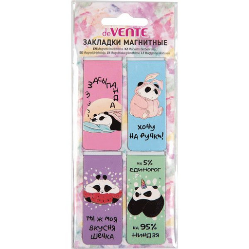 Закладки для книг магнитные, набор 4 шт. 25*56.6 мм, deVENTE Panda