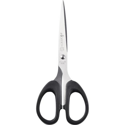 Ножницы 180 мм, классические, пластик. кольца, черные, Attomex