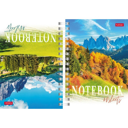 Блокнот на гребне А6, 80 л., клетка 2-х цветная, HATBER Очарование природы двойной