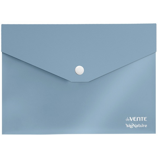 Папка-конверт на кнопке, А5, PP 350 мкм, "текстиль", прозрачная, deVENTE sigNATURE_сумеречно-синяя