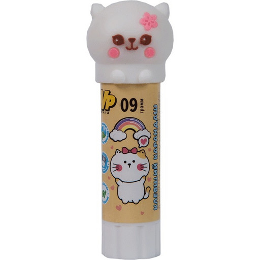 Клей-карандаш 09 г deVENTE Funny animal, PVP, фигурный колпачок, БЕЖЕВЫЙ