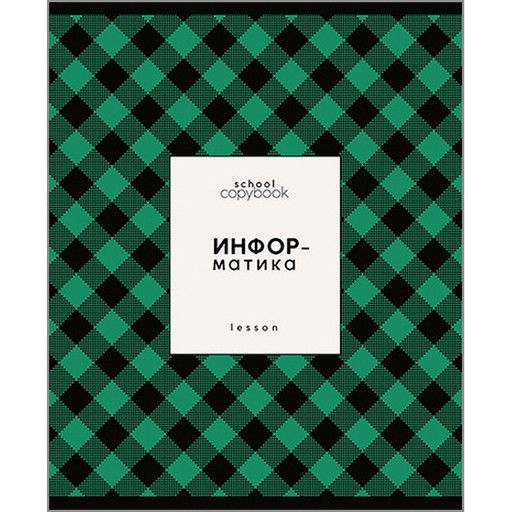 Тетрадь предметная 48 л., клетка, 60 г/м², обл. мел. картон, КТС-ПРО Яркая клетка_Информатика