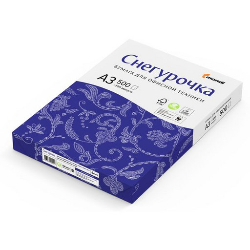 Бумага СНЕГУРОЧКА А3, 500 л., 80 г/м2, белизна СIE 146%, класс C