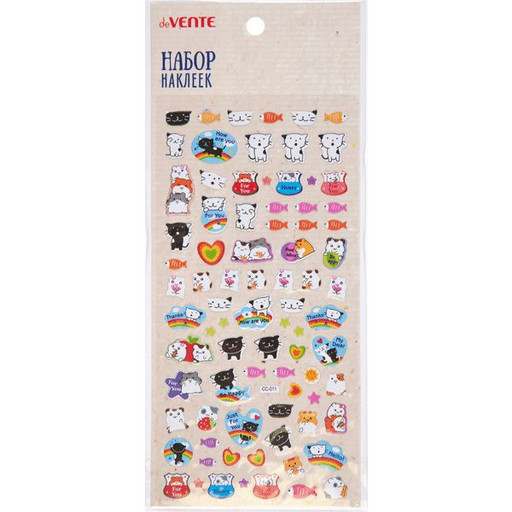 Паф-стикеры (объемные) deVENTE Пушистики, PVC, карточка 95*195 мм