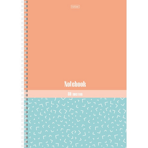 Тетрадь А4, на гребне, 80 л., клетка, 60 г/м², soft-touch, цв. срез, перфор., Hatber Скобочки_2 дизайна