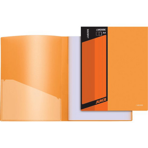 Папка с 80 файлами А4, PP 600/30 мкм, "песок", торц./вн. карм., deVENTE Juicy/ Оранжевая