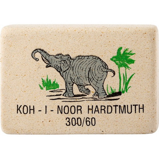 Ластик KOH-I-NOOR Elephant, нат. каучук, прямоугольный, 31*21*8 мм, цветной