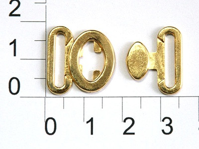 Застежки металл для купальников 038R золото 15мм (упаковка 100 штук)