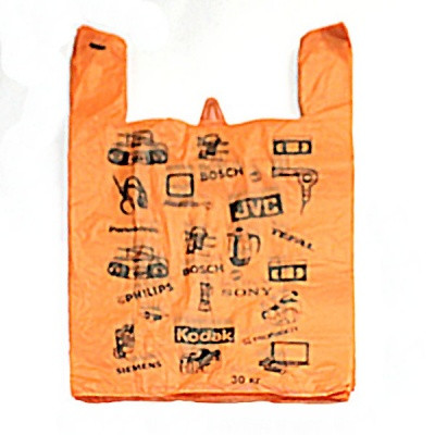 Пакет-майка 42*65*18 см, 30 кг, ПНД 18 мкм, оранжевый, ЭЛЕКТРОНИКА (100 шт.)