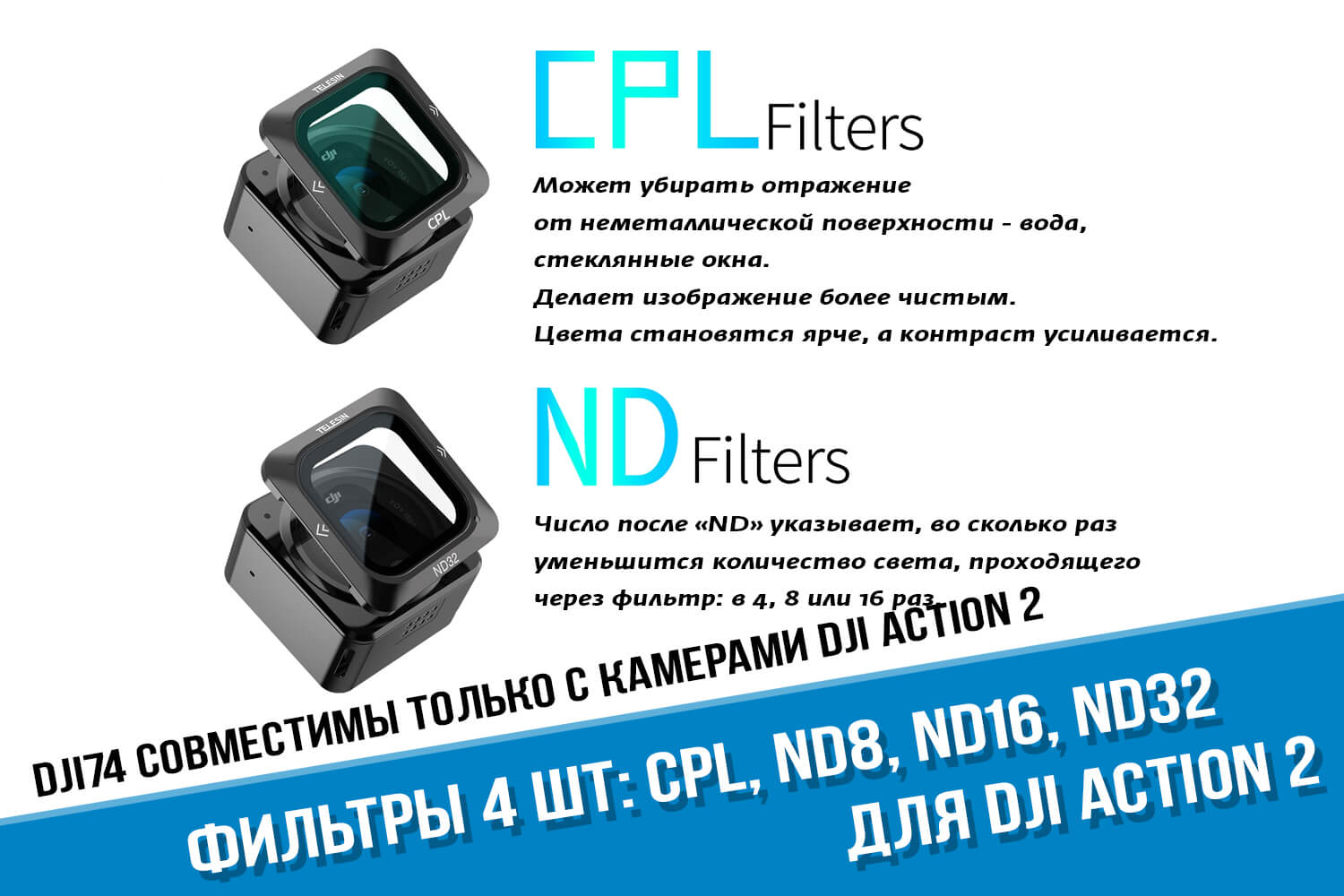 ND фильтры для камеры DJI Action 2